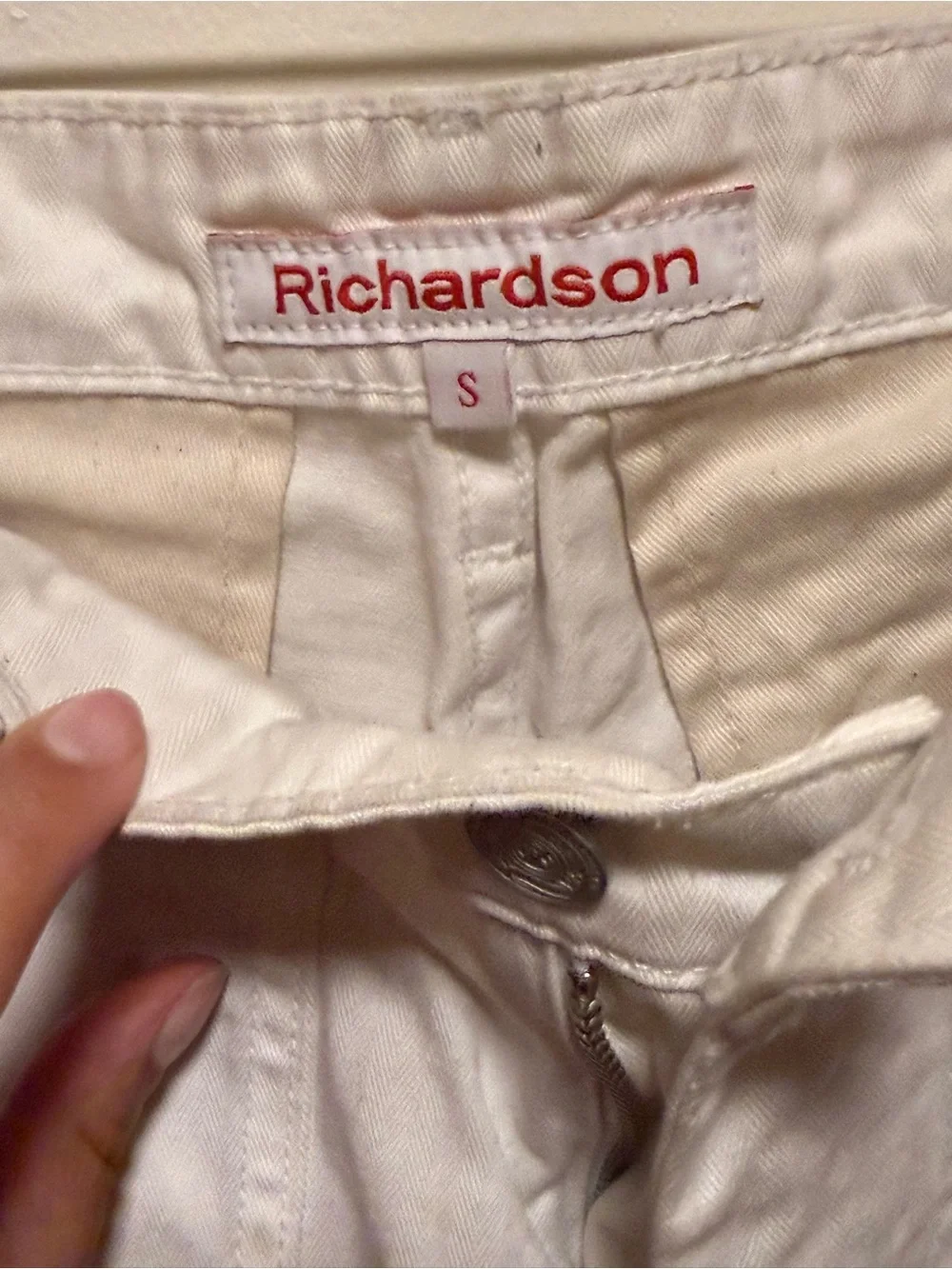 Men’s White Workwear Pants with Black Knee Panels